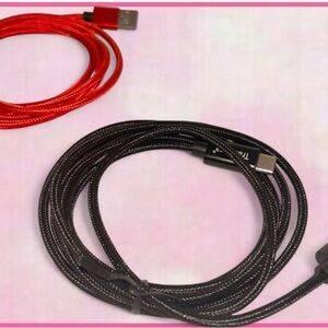 Red and Black USB Charging Cables